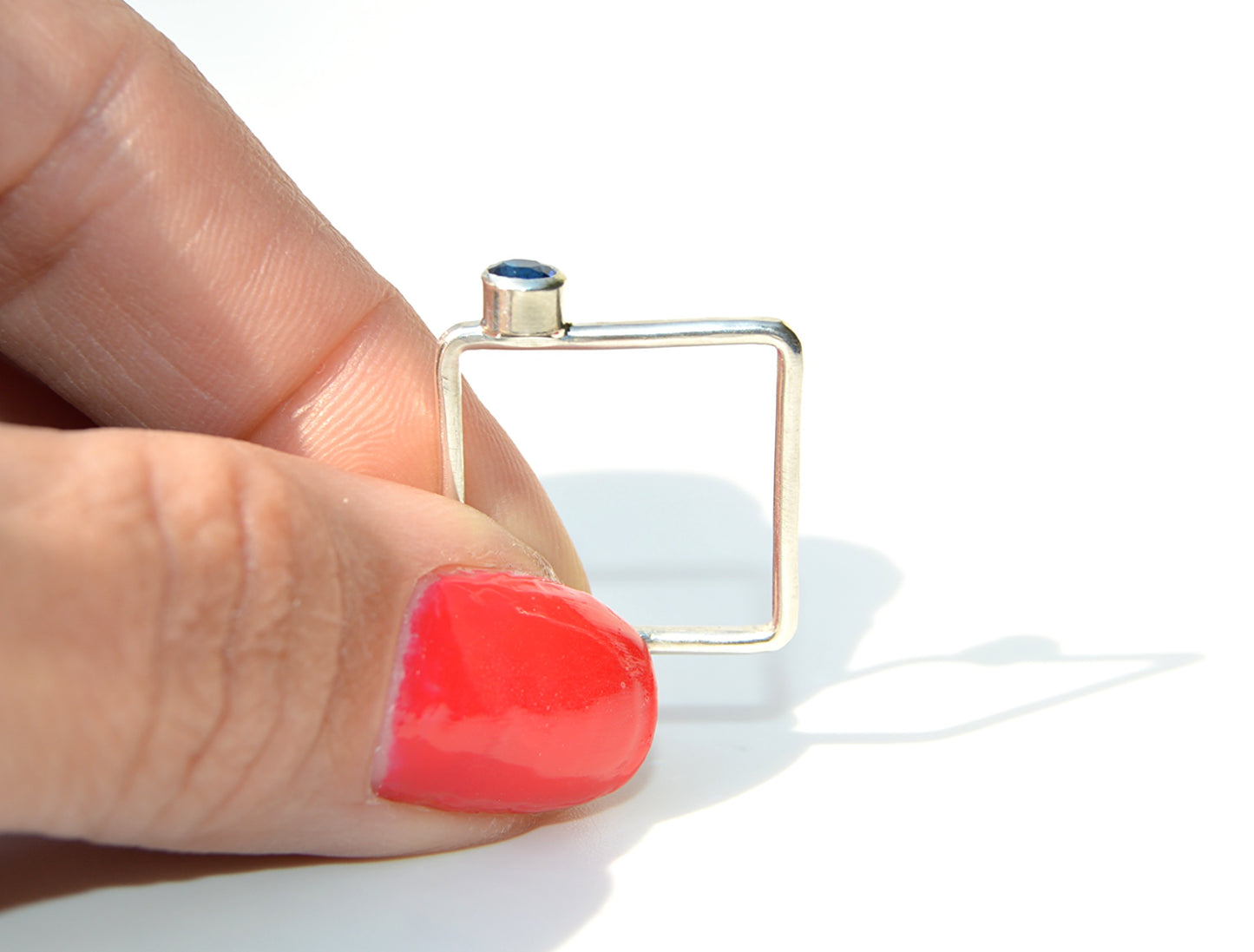Blue Spinel Square Ring