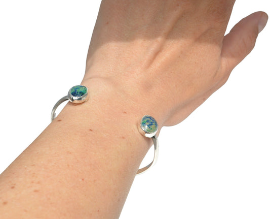 Double Chrysocolla Cuff Bracelet