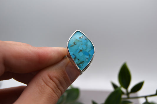 Turquoise Diamond Ring Size 7.5
