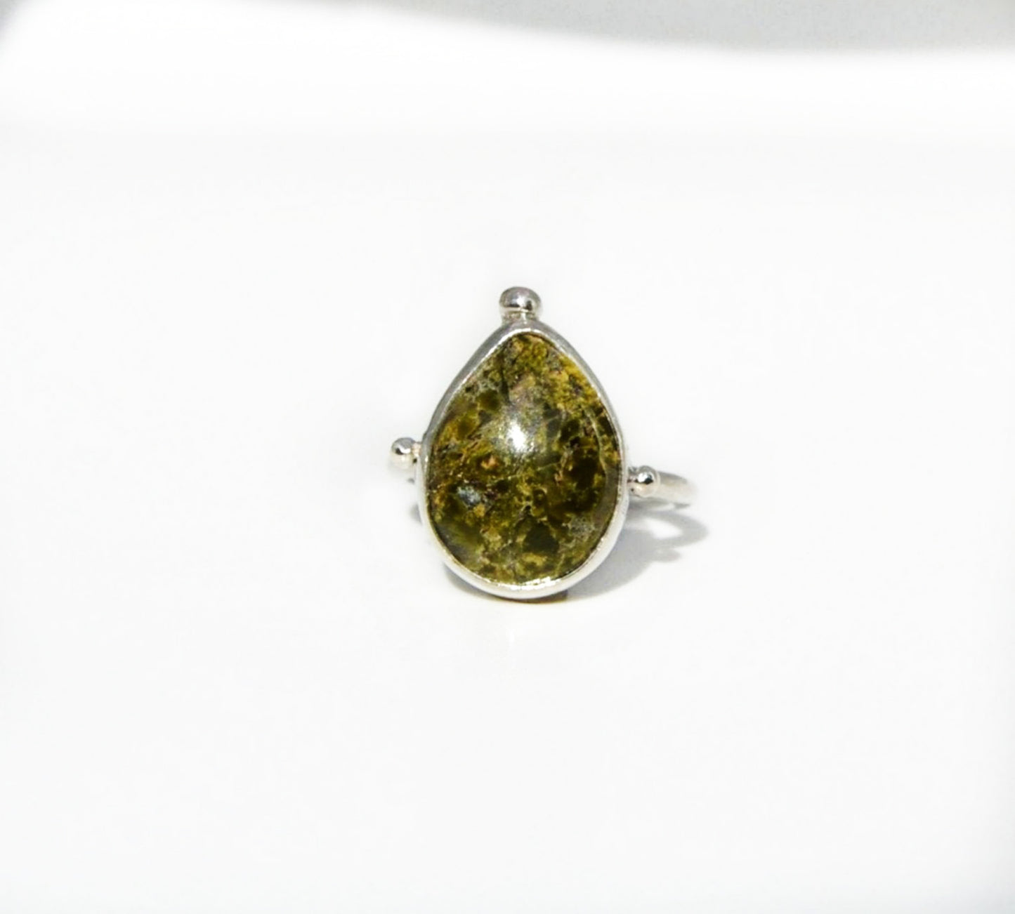 Green Unakite Ring Size 7.5