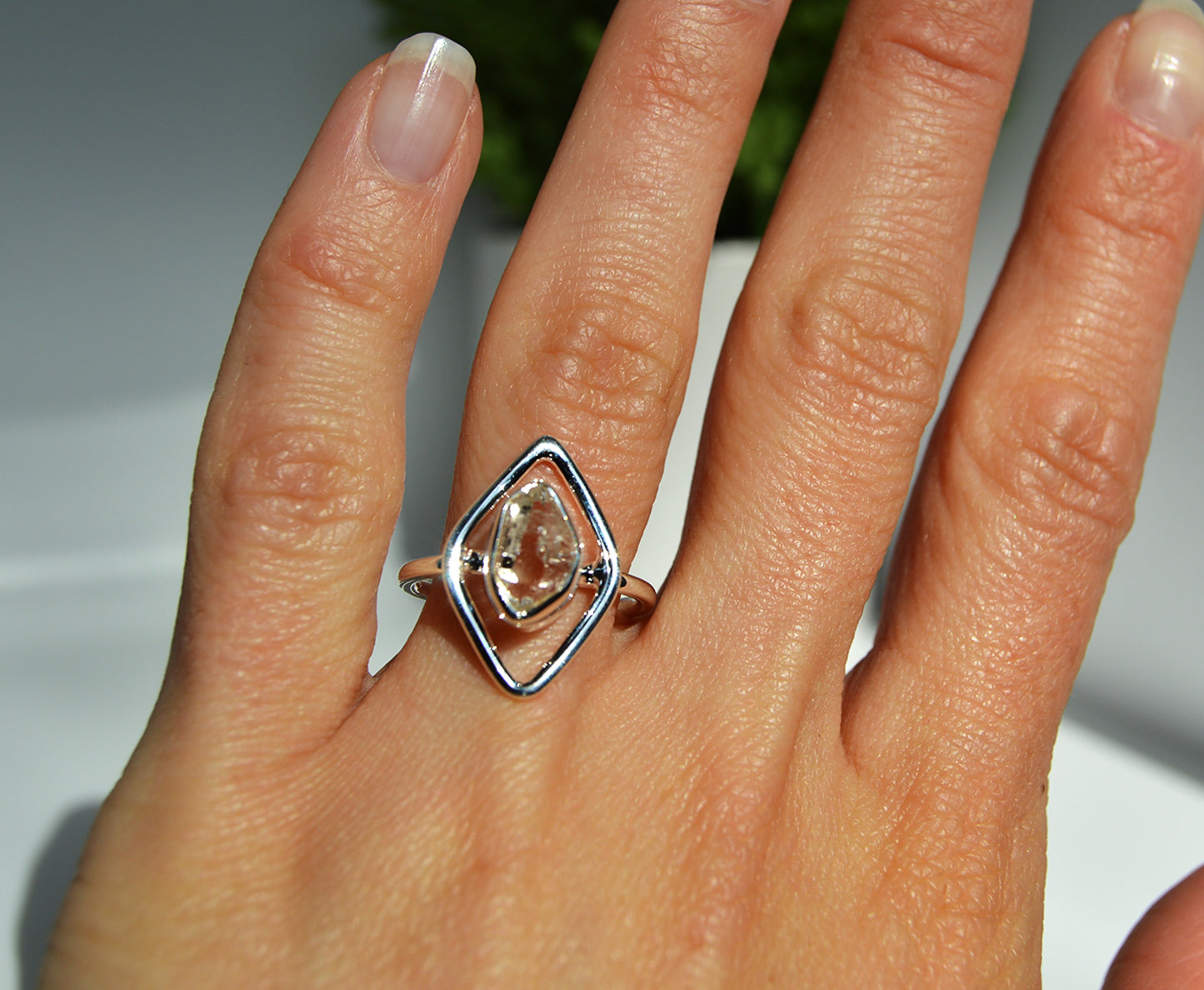 Herkimer Diamond Ring Size 7