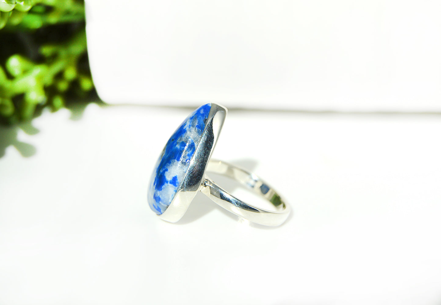 Lapis Teardrop Ring Size 6