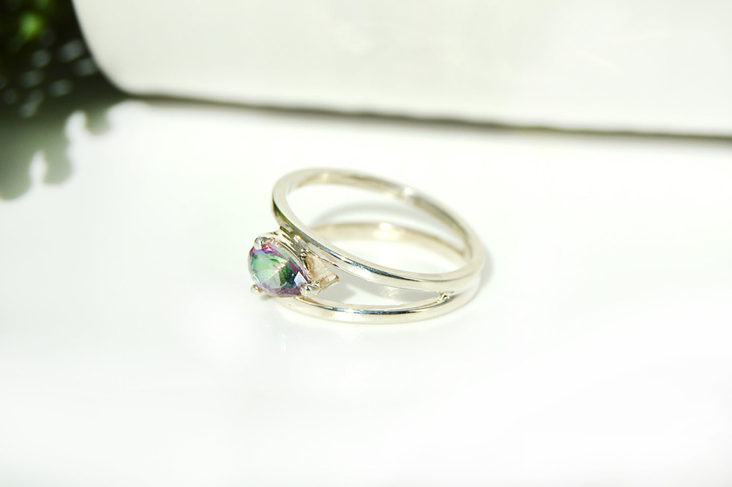 Mystic Topaz Double Band Ring Sizes 7 & 9