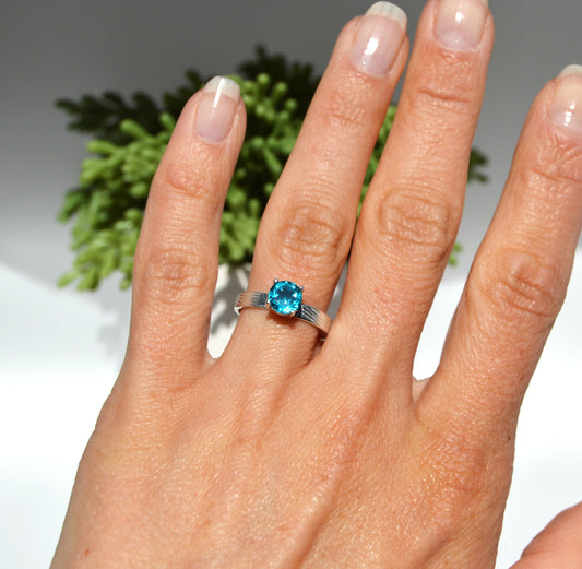 Paraiba Topaz Prong Set Ring
