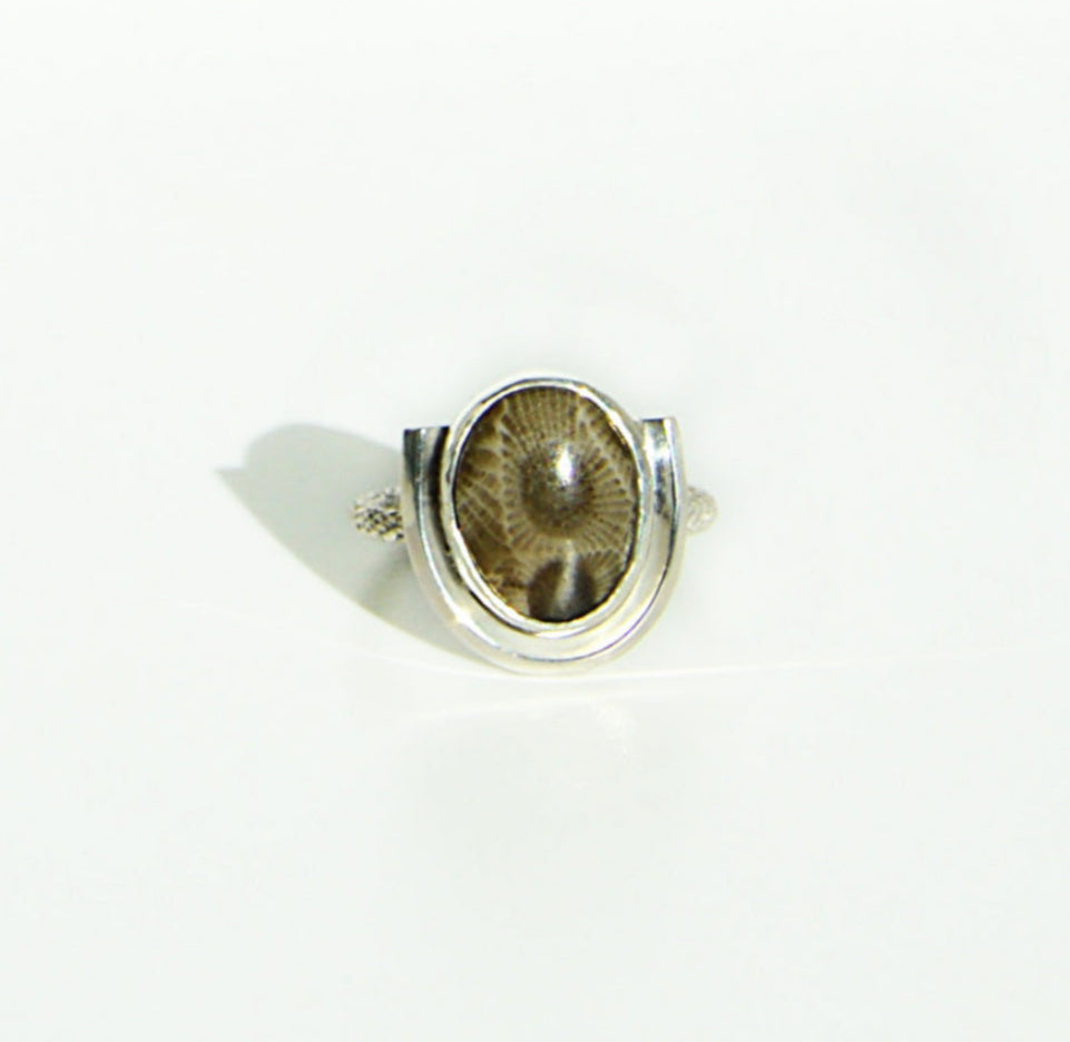 Petoskey Half Moon Ring Size 5.5