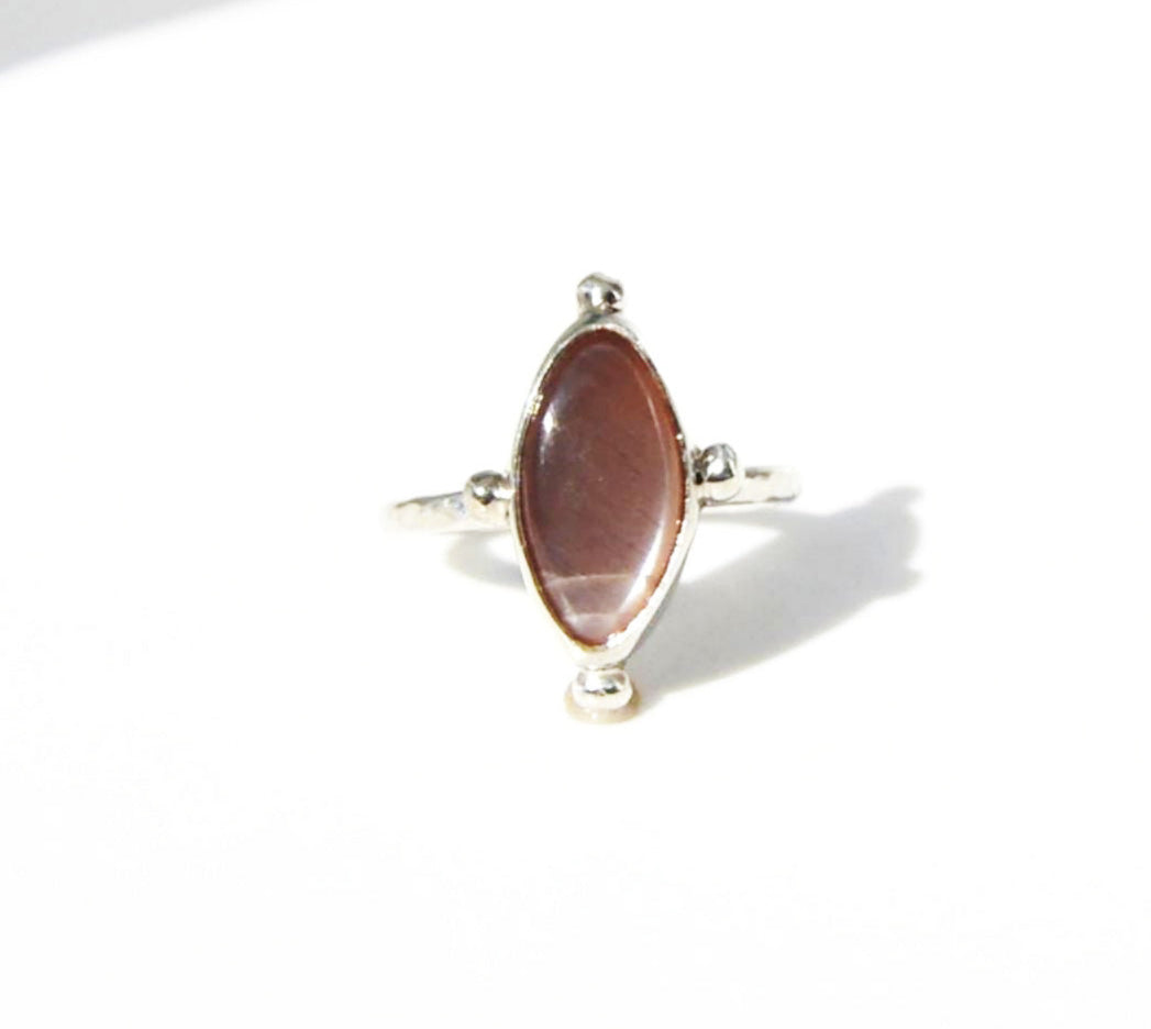 Pink Moonstone Ring Size 5