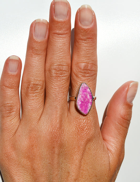 Pink Druzy Fearless Ring Size 8