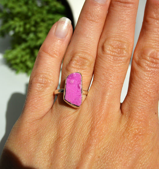 Pink Druzy Ring Size 7