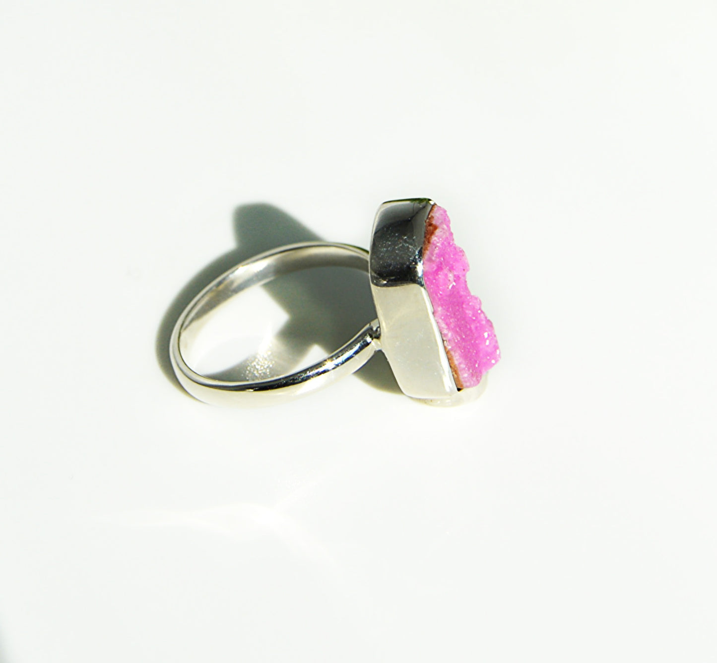 Pink Druzy Ring Size 7