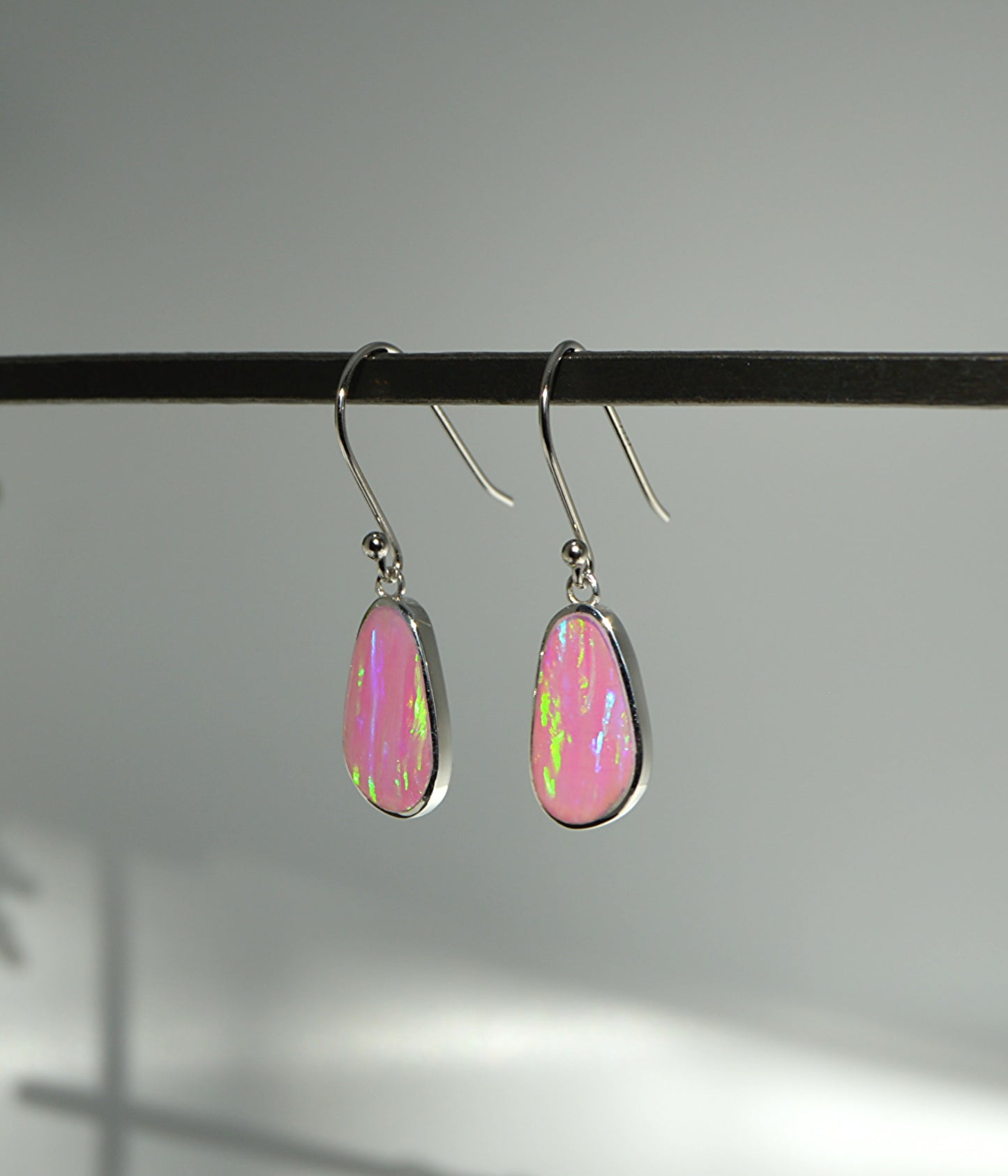 Pink Opal Dangle Earrings