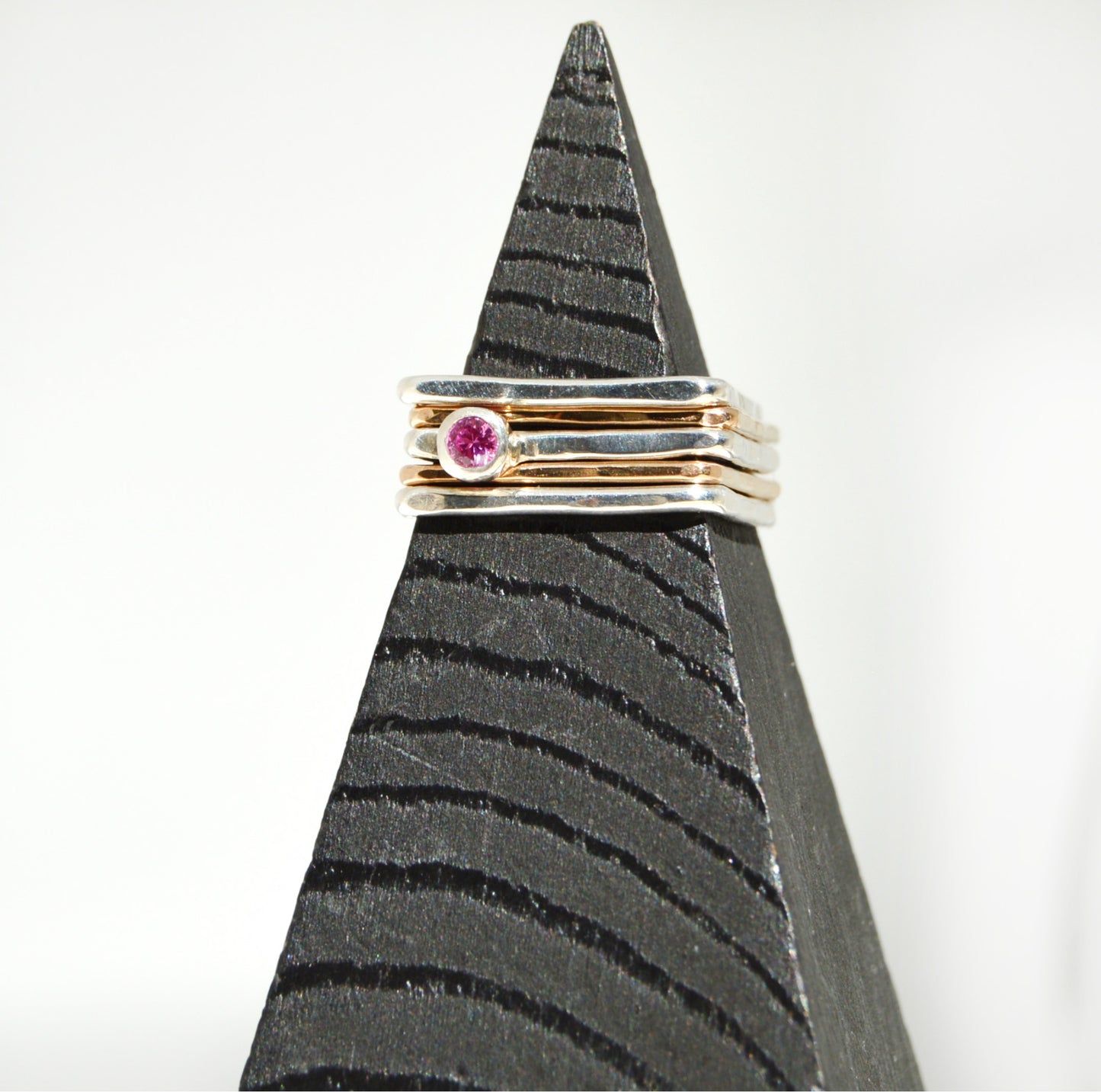 Pink Tourmaline Square Ring