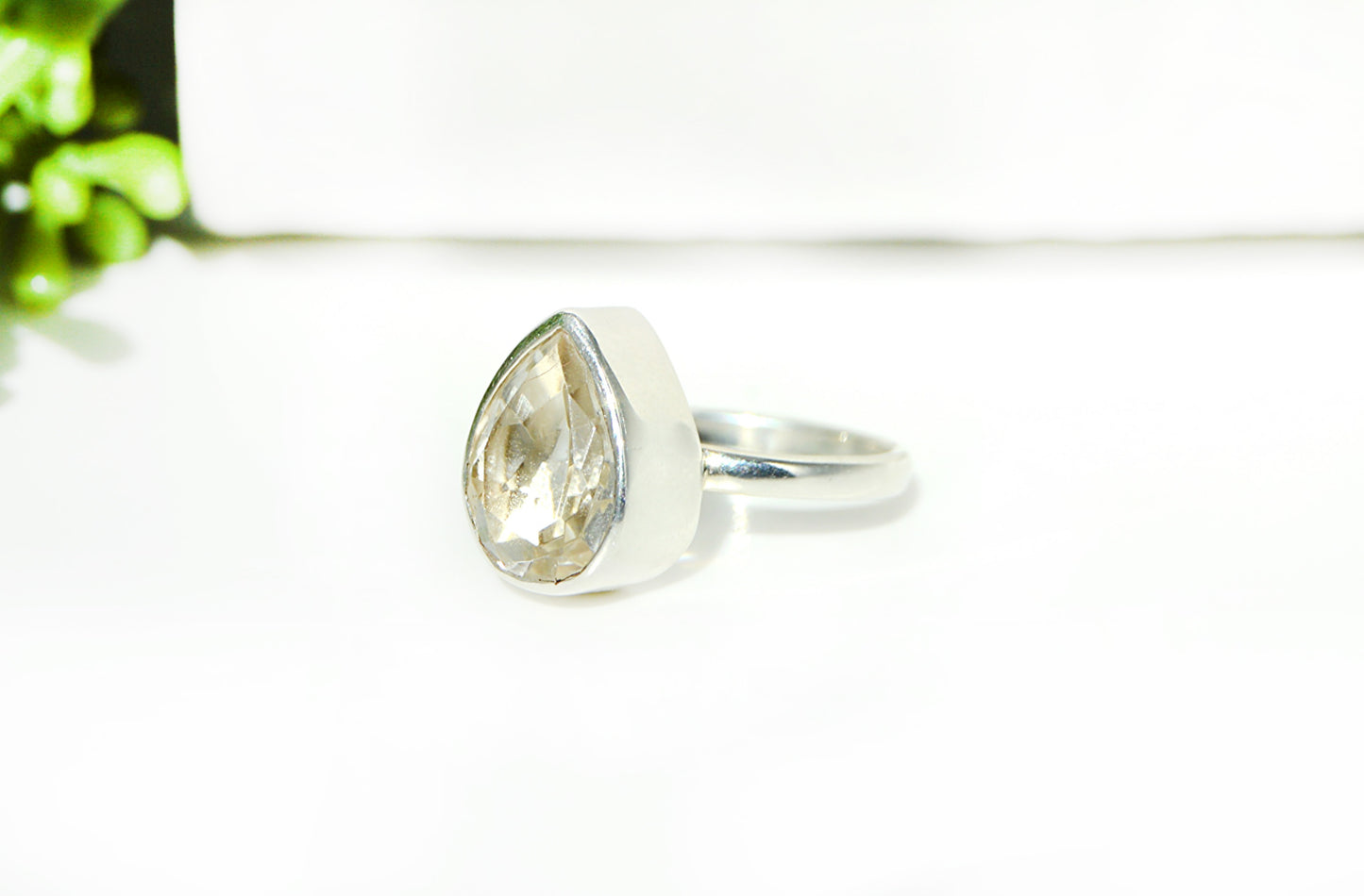 Quartz Clear Ring Size 6