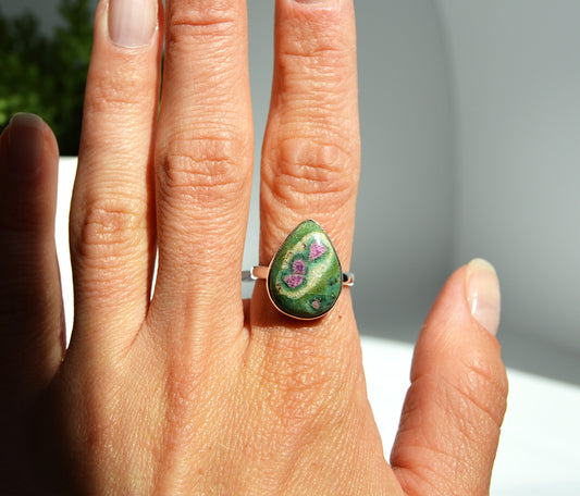 Ruby Zoisite Ring Size 8