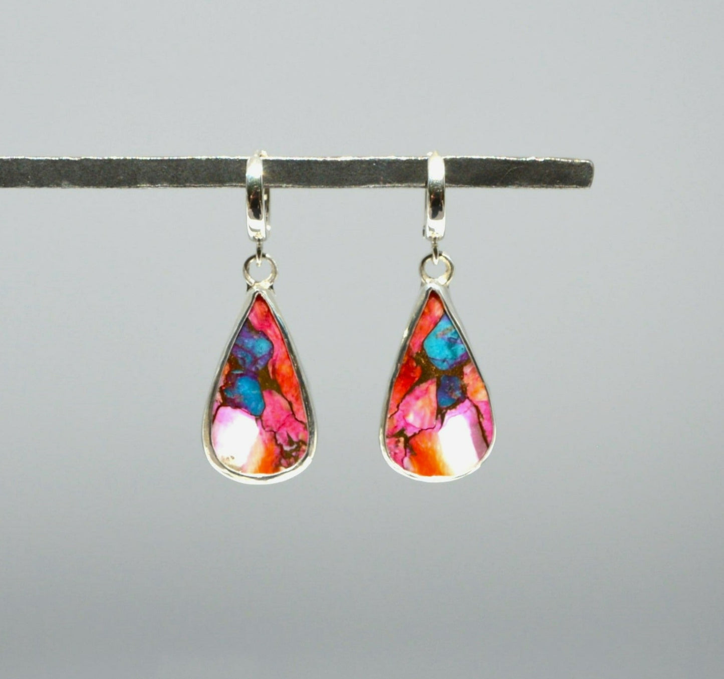 Spiny Oyster Turquoise Dangle Earrings