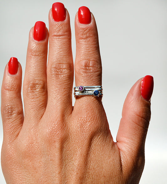 Blue Spinel Square Ring