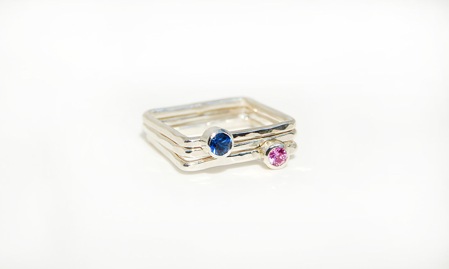 Blue Spinel Square Ring