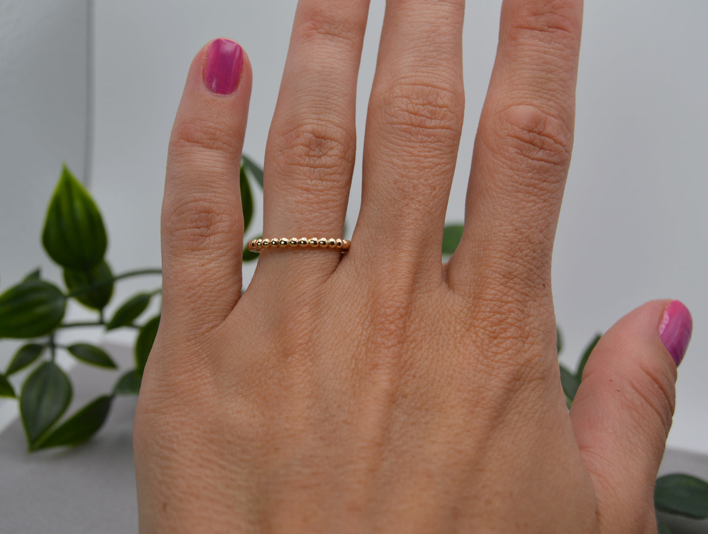 Stack Ring Beaded in Gold or Silver