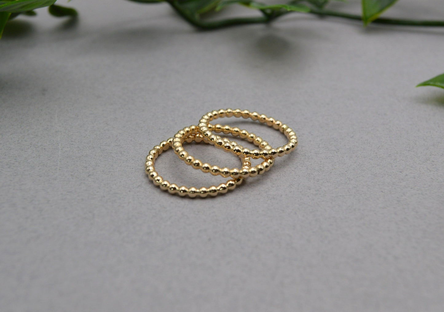 Stack Ring Beaded in Gold or Silver