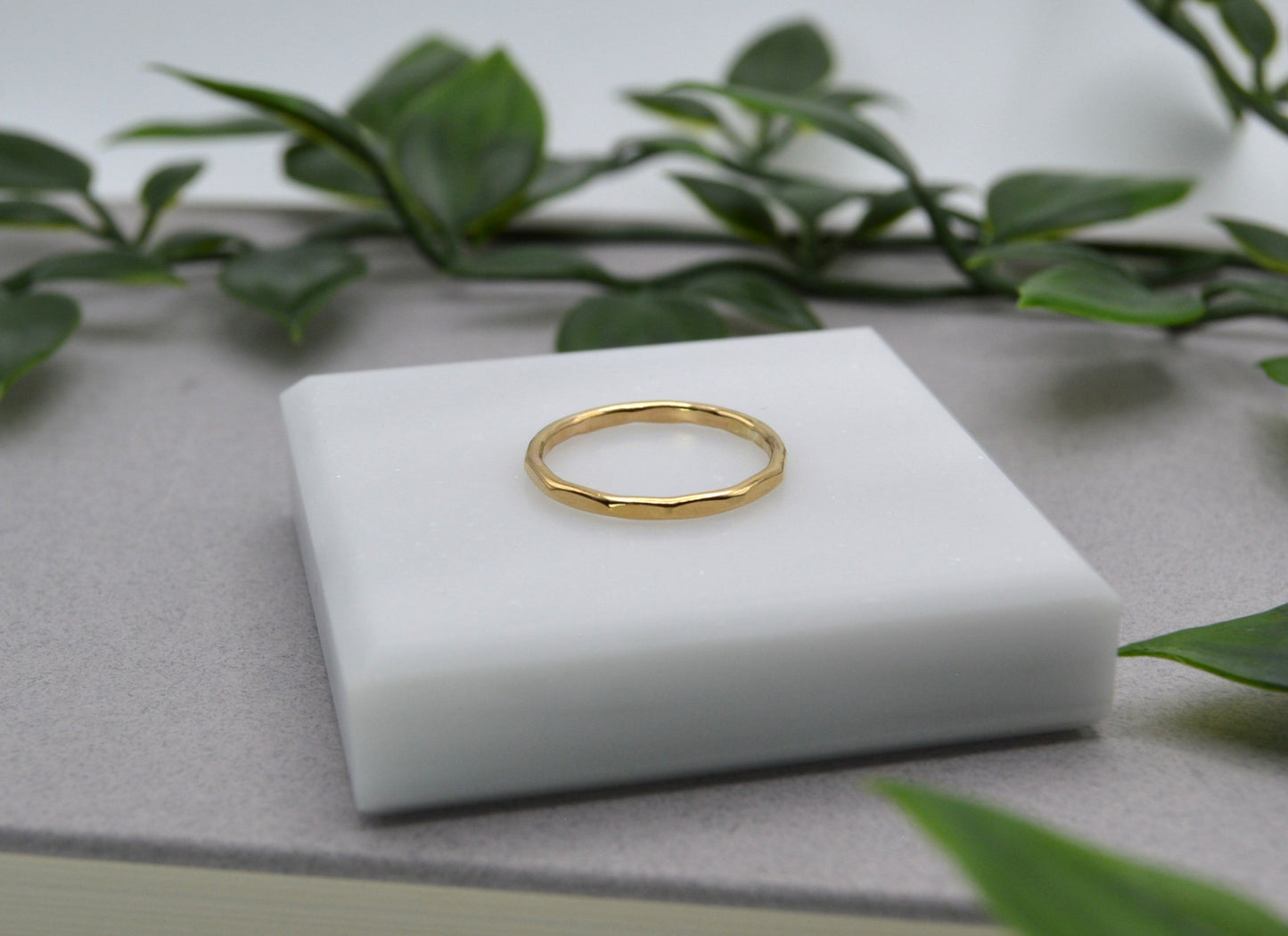 Stack Ring Hammered in Gold or Silver