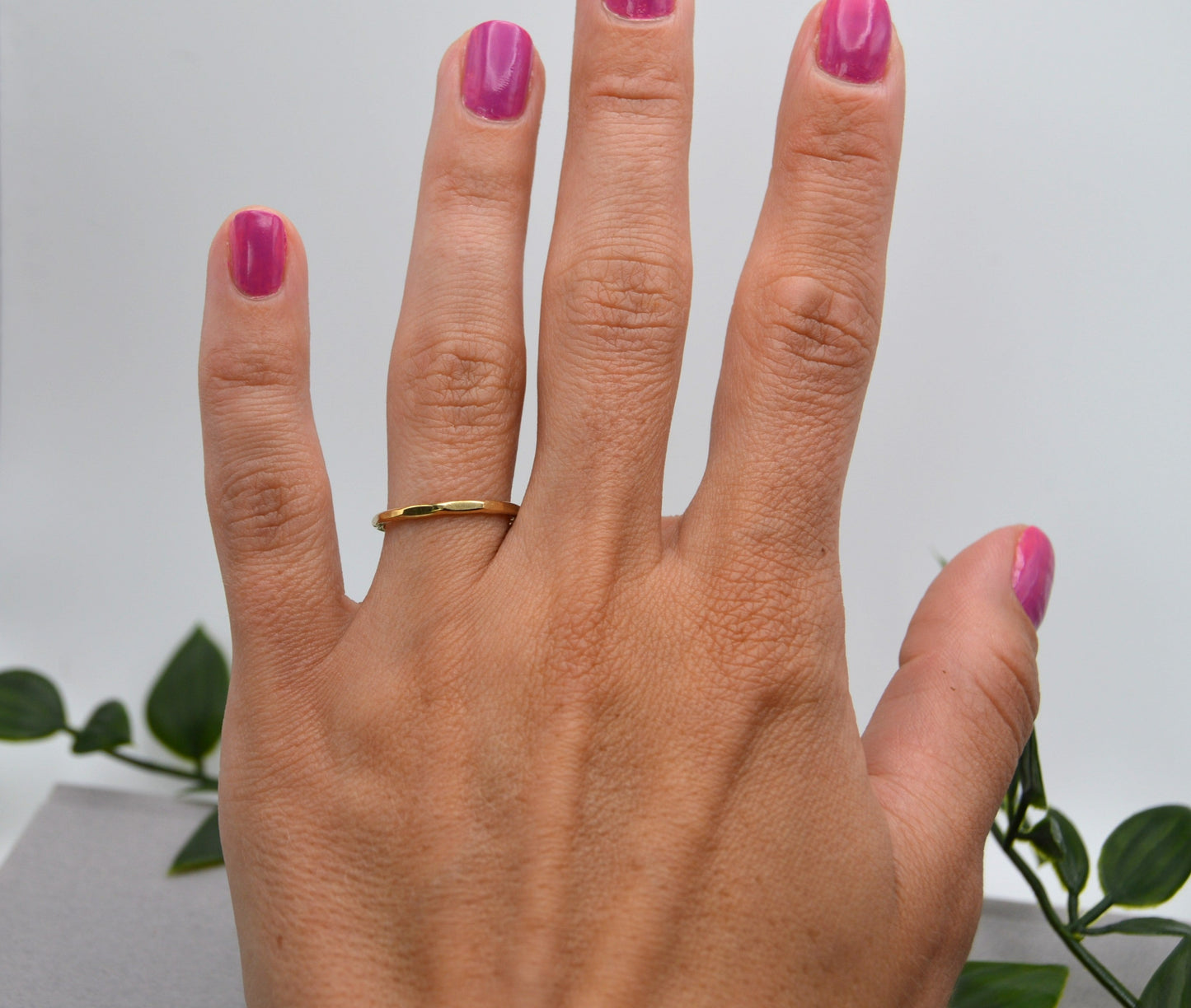 Stack Ring Hammered in Gold or Silver