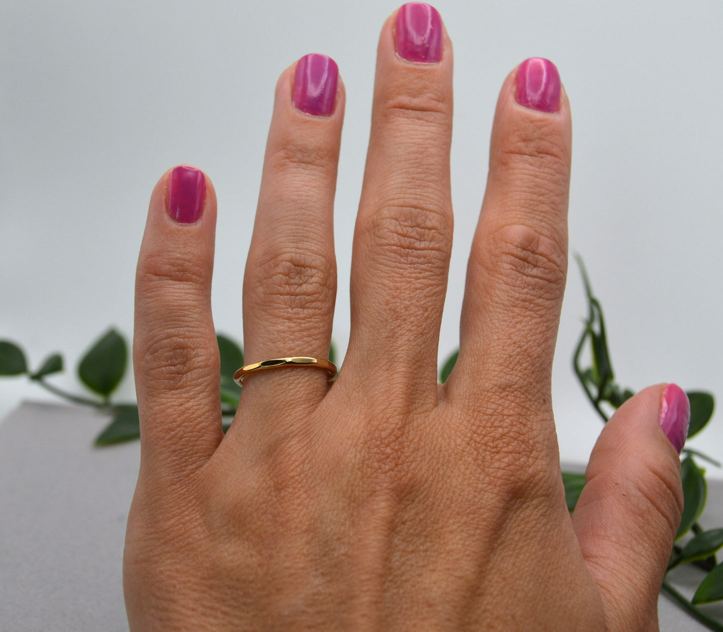 Stack Ring Hammered in Gold or Silver