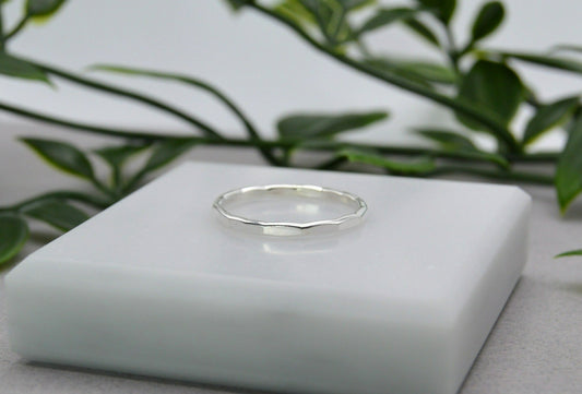 Hammered Stack Ring in Sterling Silver