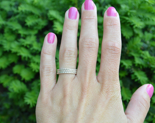 Stack Ring Rope in Gold or Silver