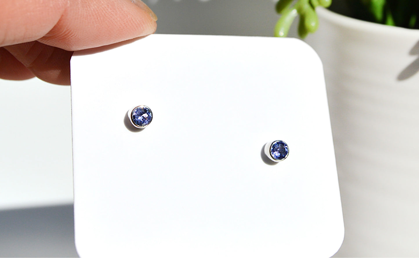Tanzanite Round Studs