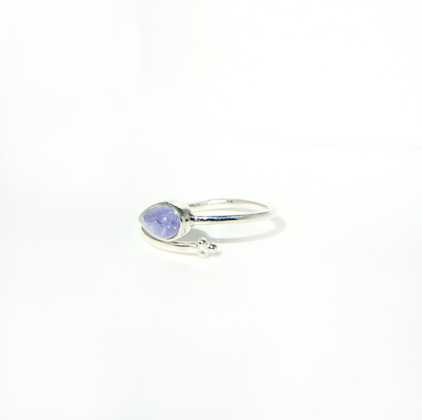 Tanzanite adjustable ring, sterling silver, handmade in sizes 6.5 and 8.