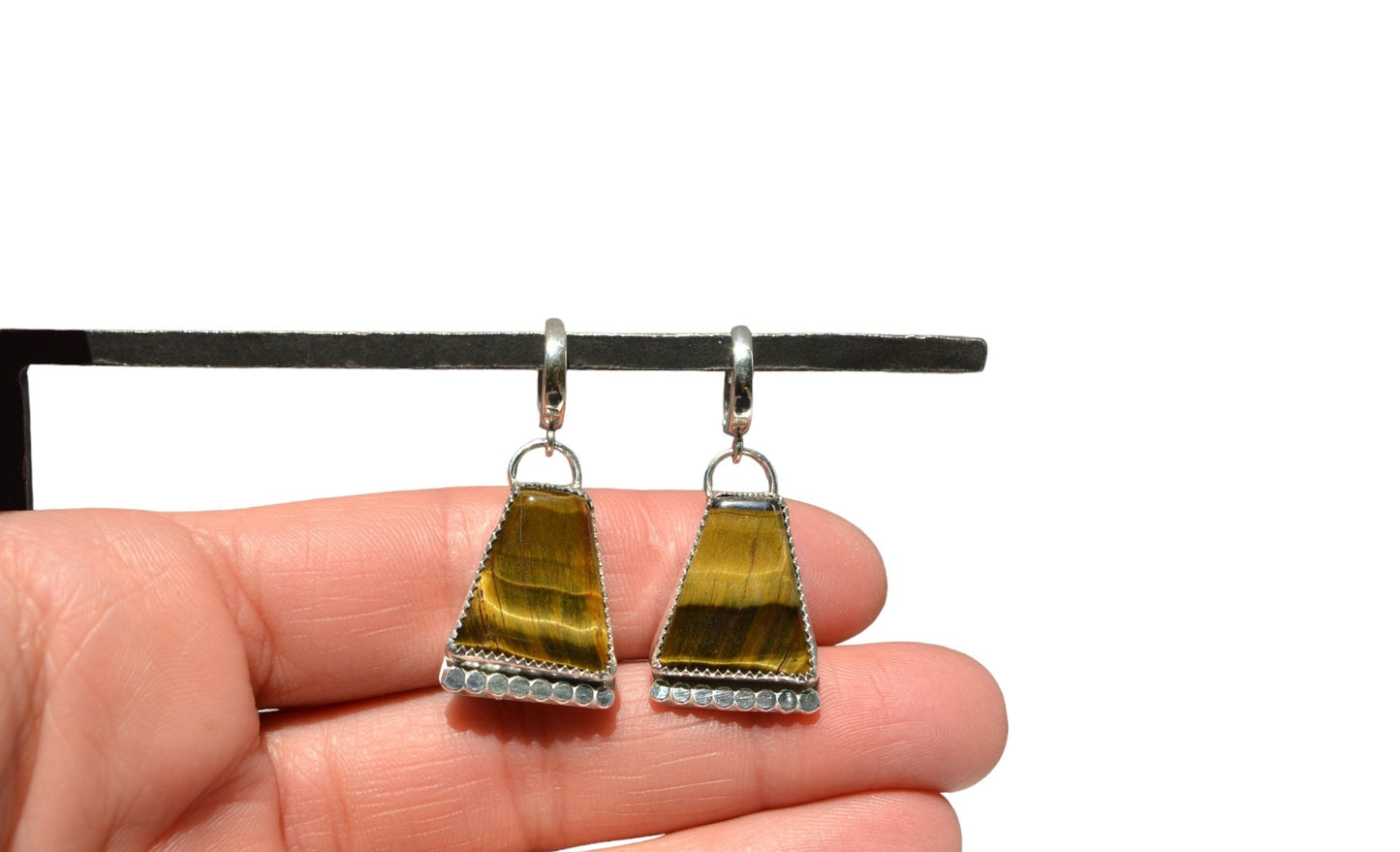 Tigers Eye Dangle Earrings