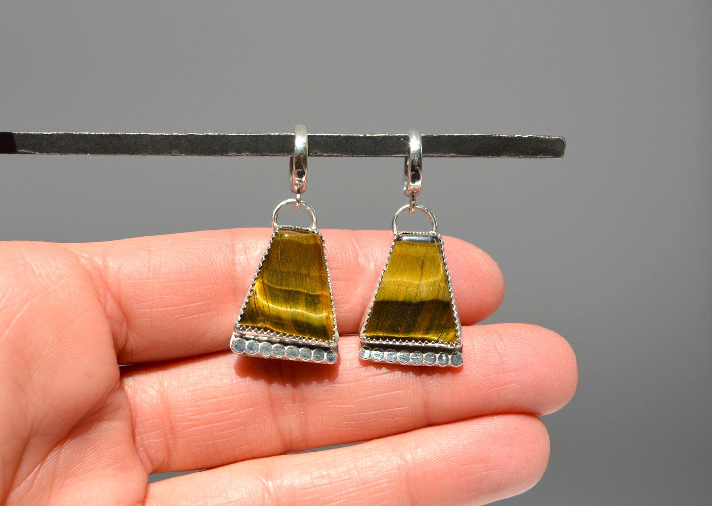 Tigers Eye Dangle Earrings