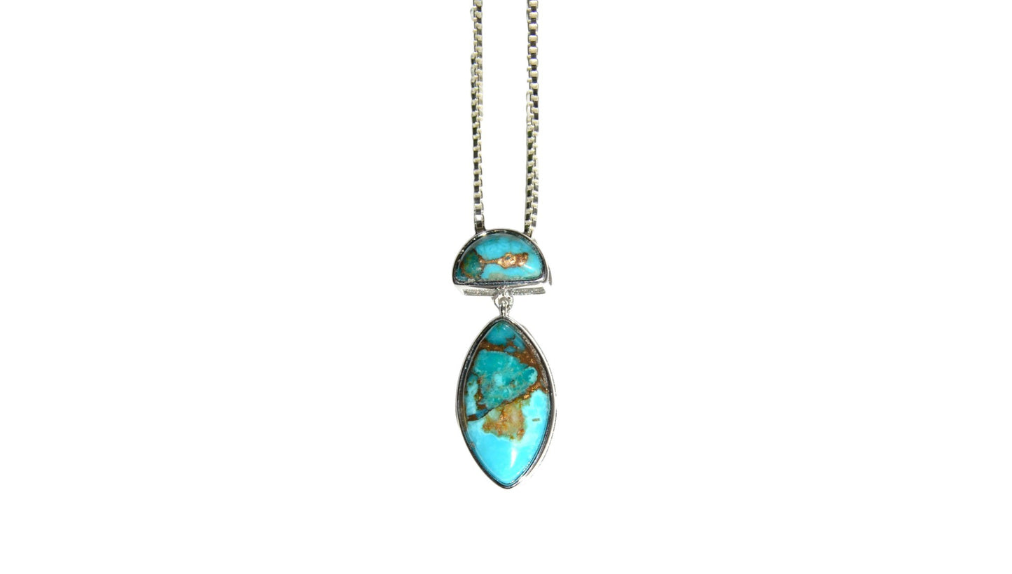 Turquoise Double Pendant Necklace