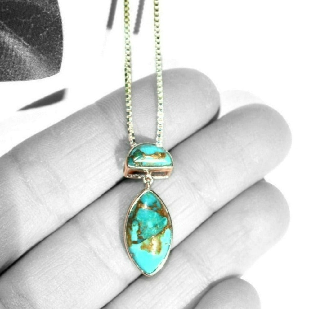 Turquoise Double Pendant Necklace