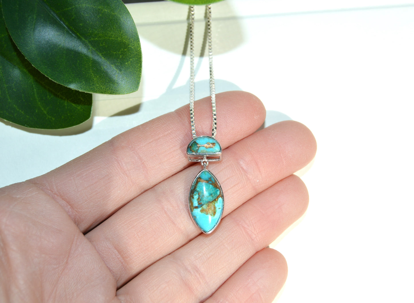 Turquoise Double Pendant Necklace