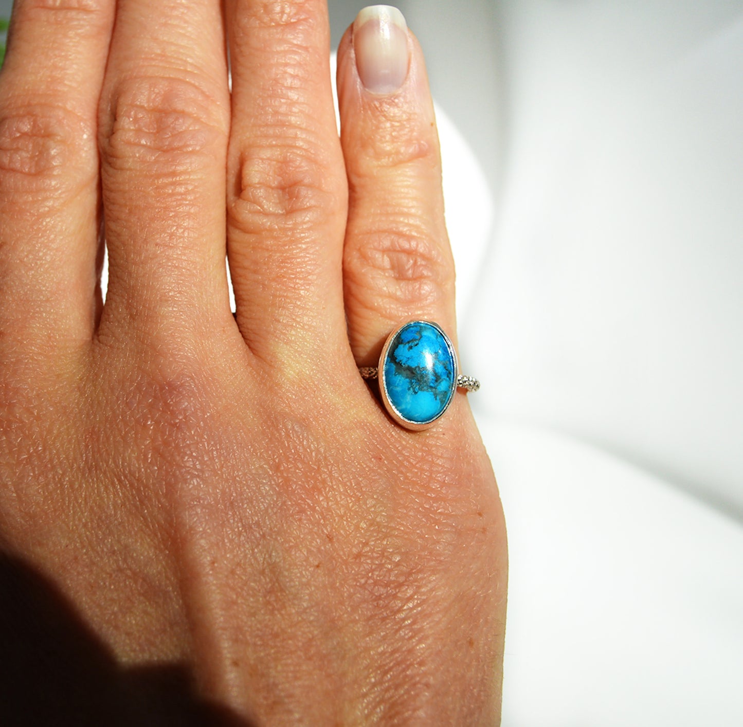Turquoise Howlite Ring Size 5