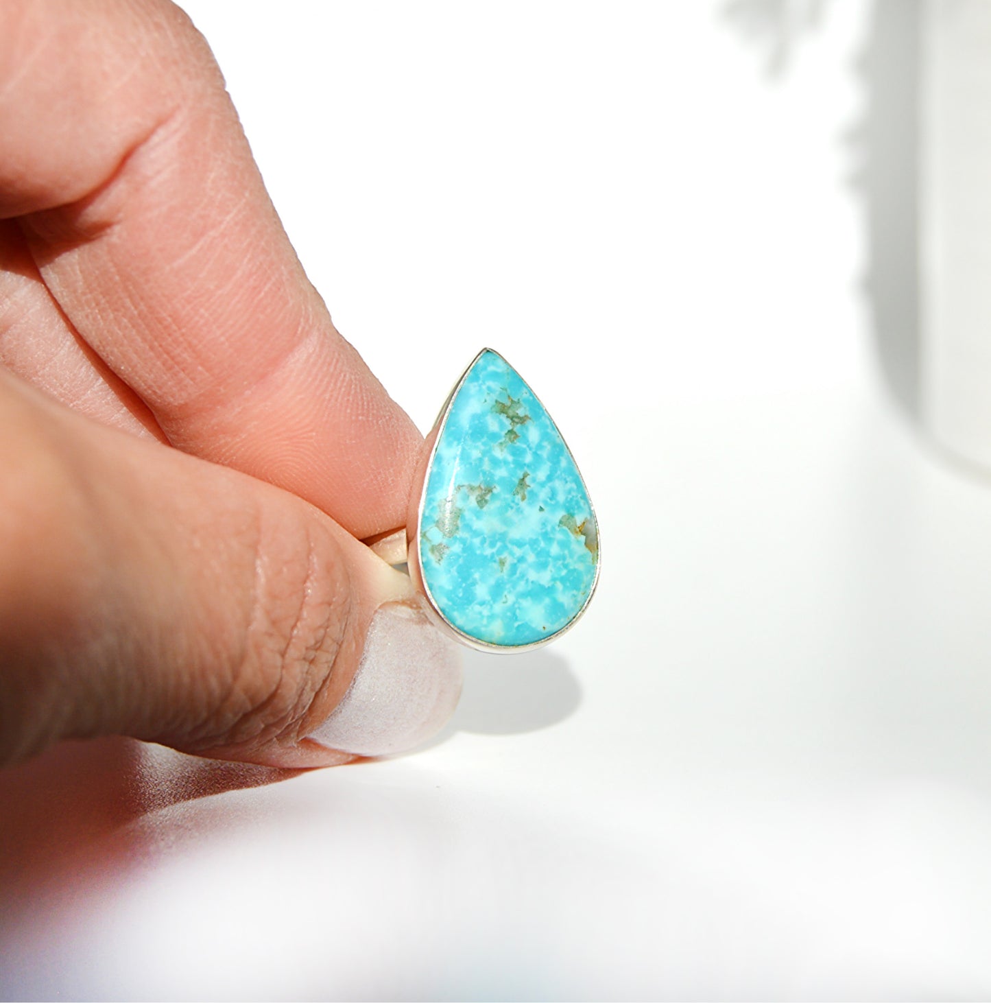 Turquoise Tear Drop Ring Size 7