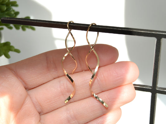 Twist Dangle Earrings in Gold or Silver