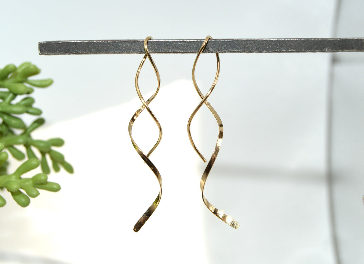 Twist Dangle Earrings in Gold or Silver