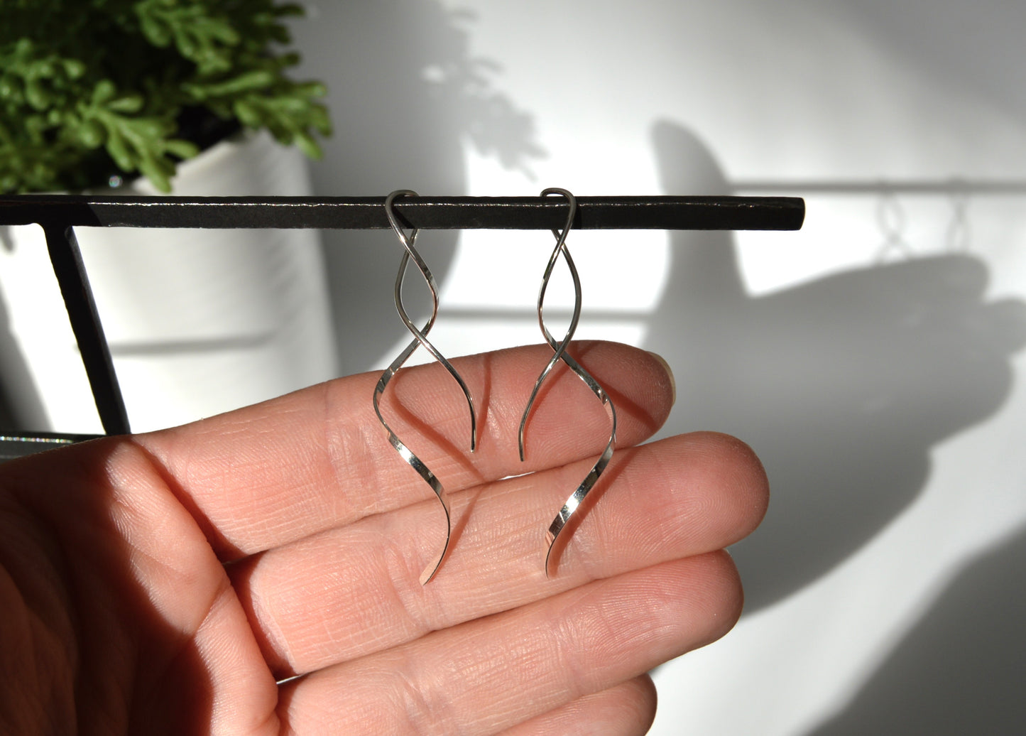 Twist Dangle Earrings in Gold or Silver