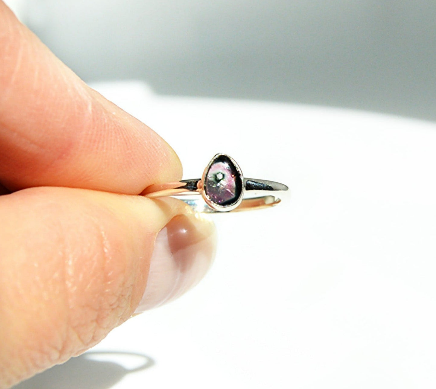 Watermelon Tourmaline Ring Size 6