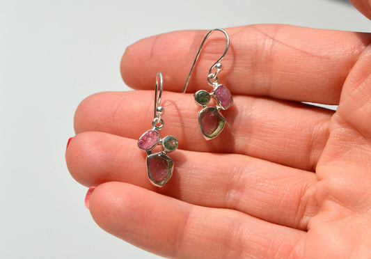 Watermelon Tourmaline Earrings