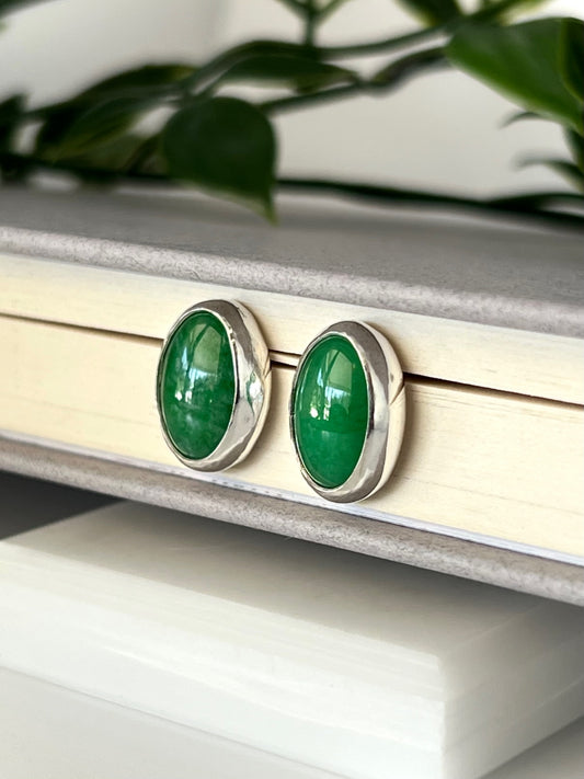 Aventurine Large Stud Earrings