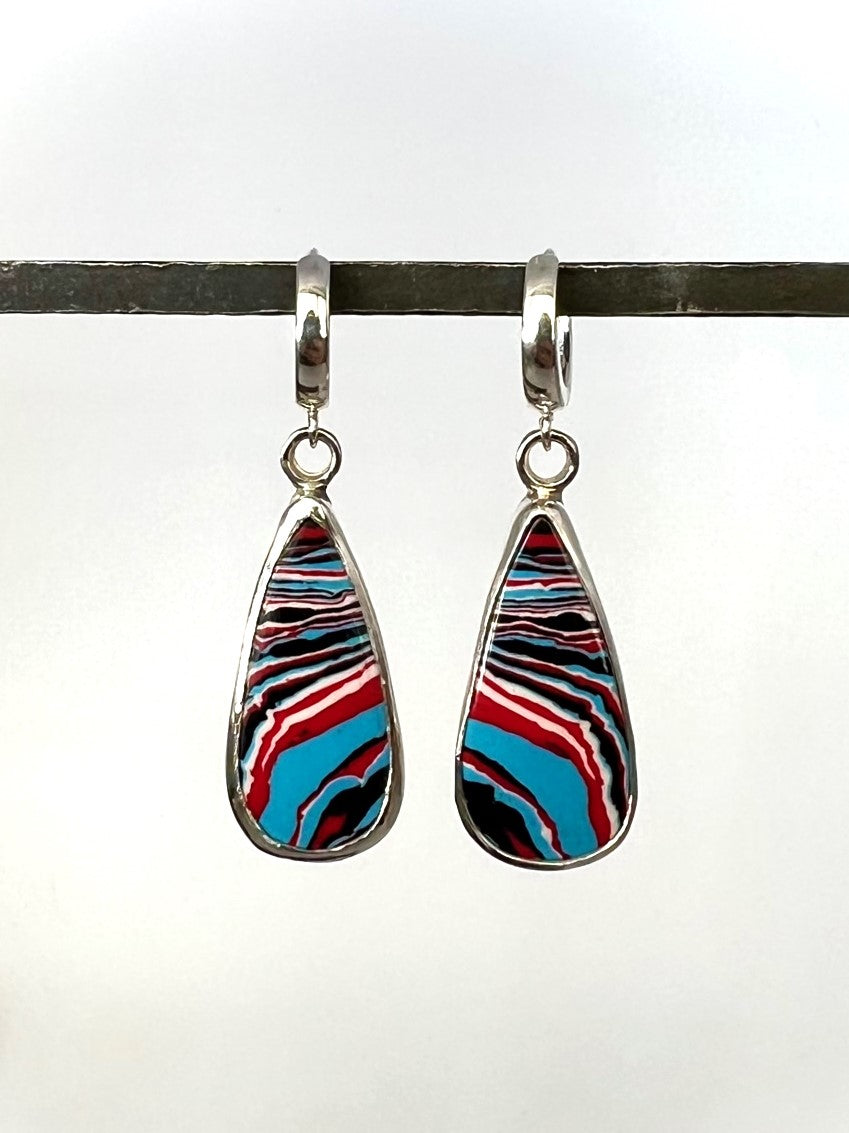 Mustang Fordite Drop Earrings