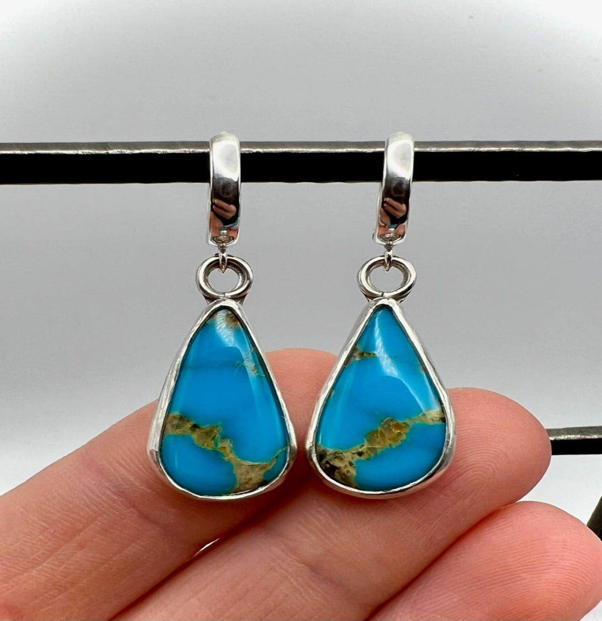 Blue Turquoise Dangle Earrings