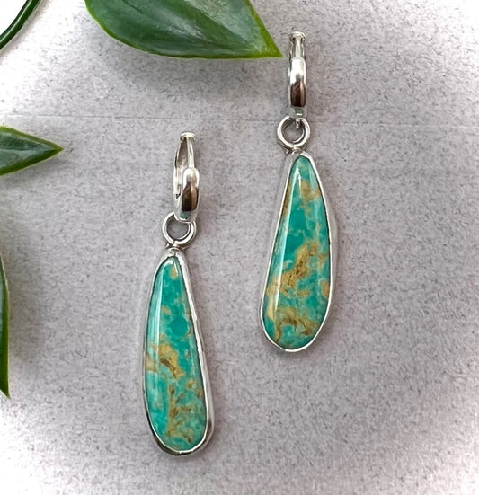 Green Turquoise Dangle Earrings