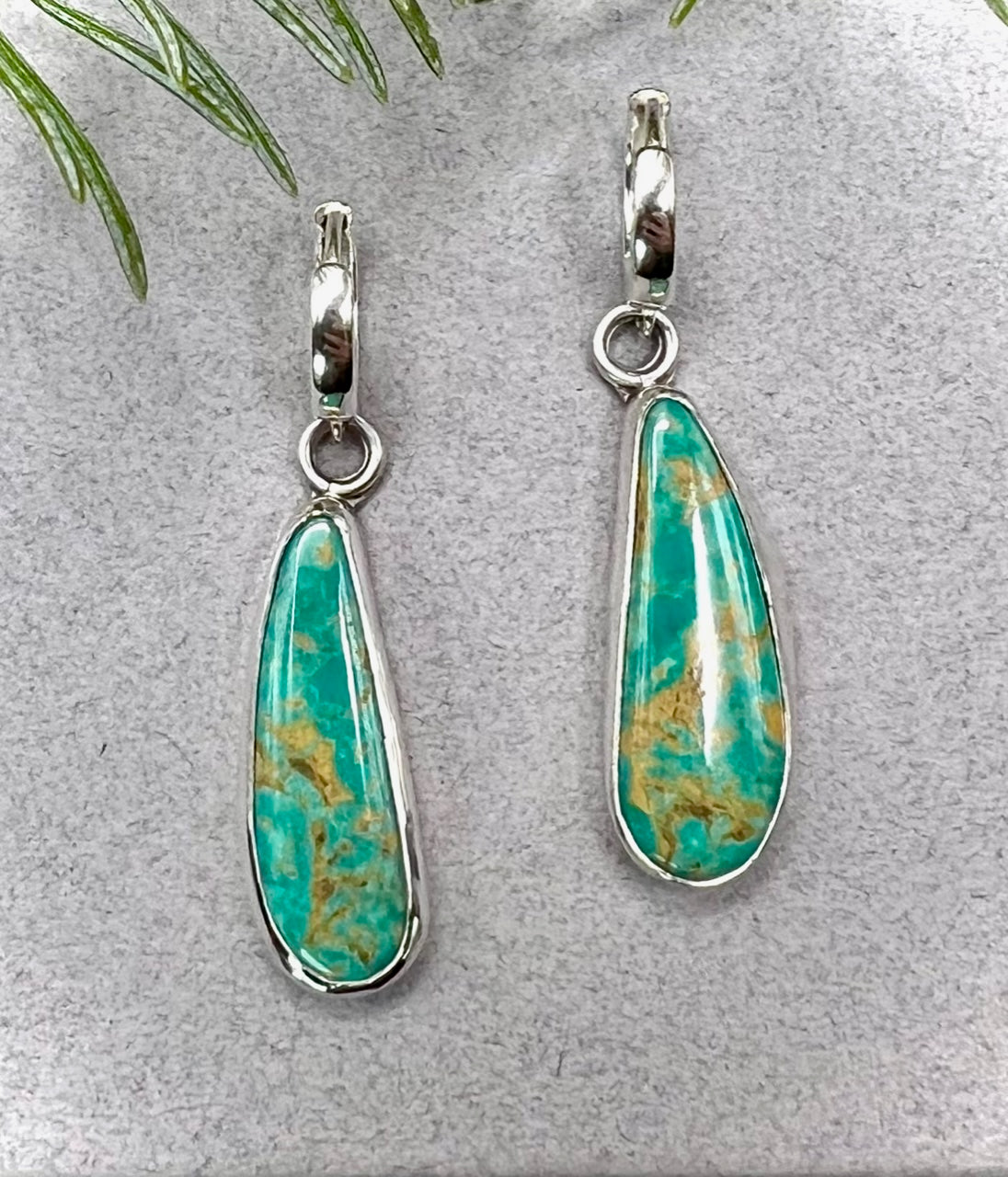 Green Turquoise Dangle Earrings