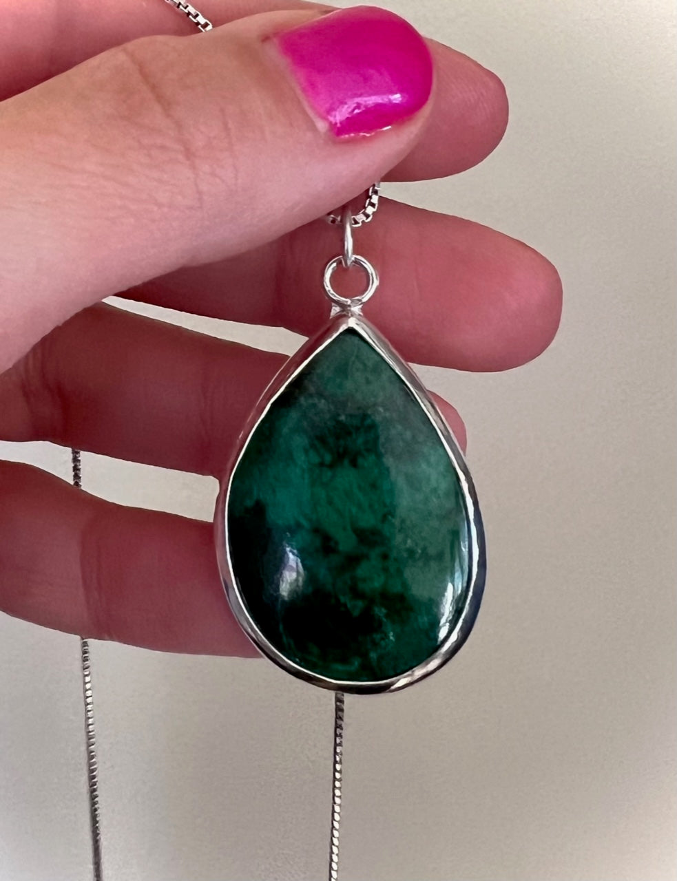 Chrysocolla Teardrop Necklace