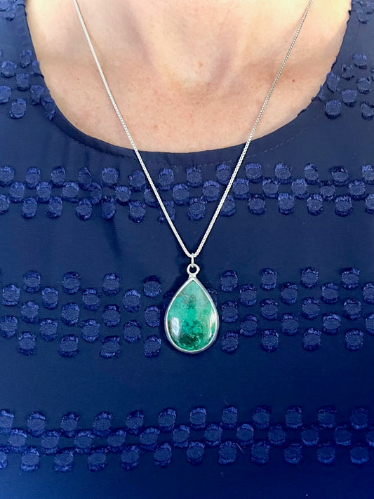 Chrysocolla Teardrop Necklace