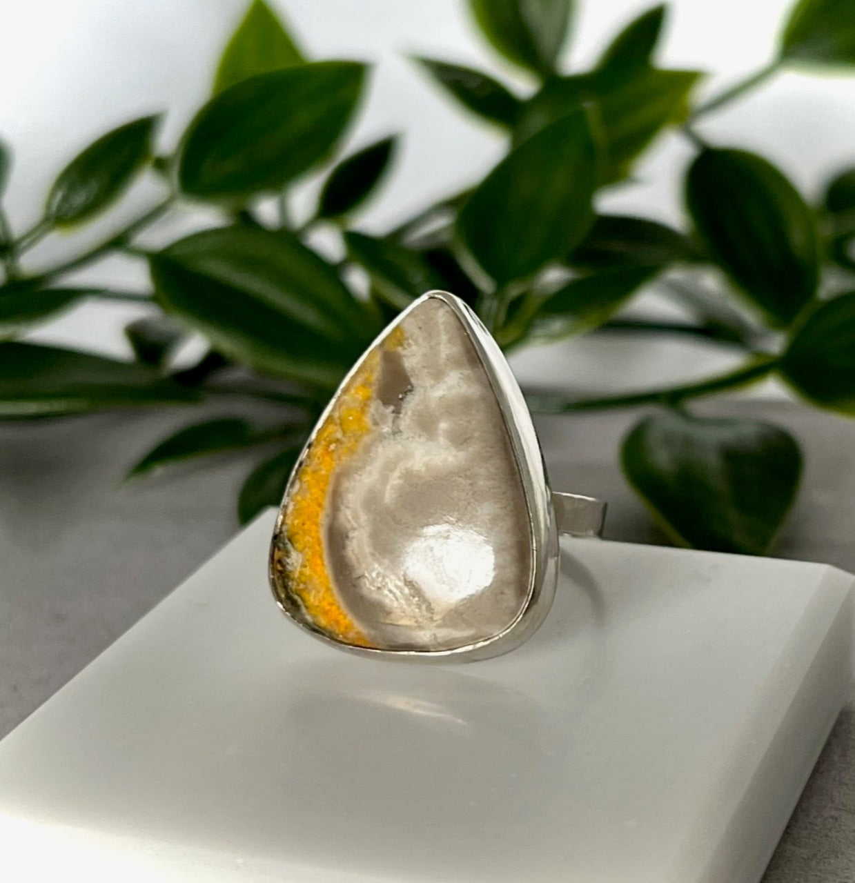 Bumble Bee Jasper Ring Size 7.5