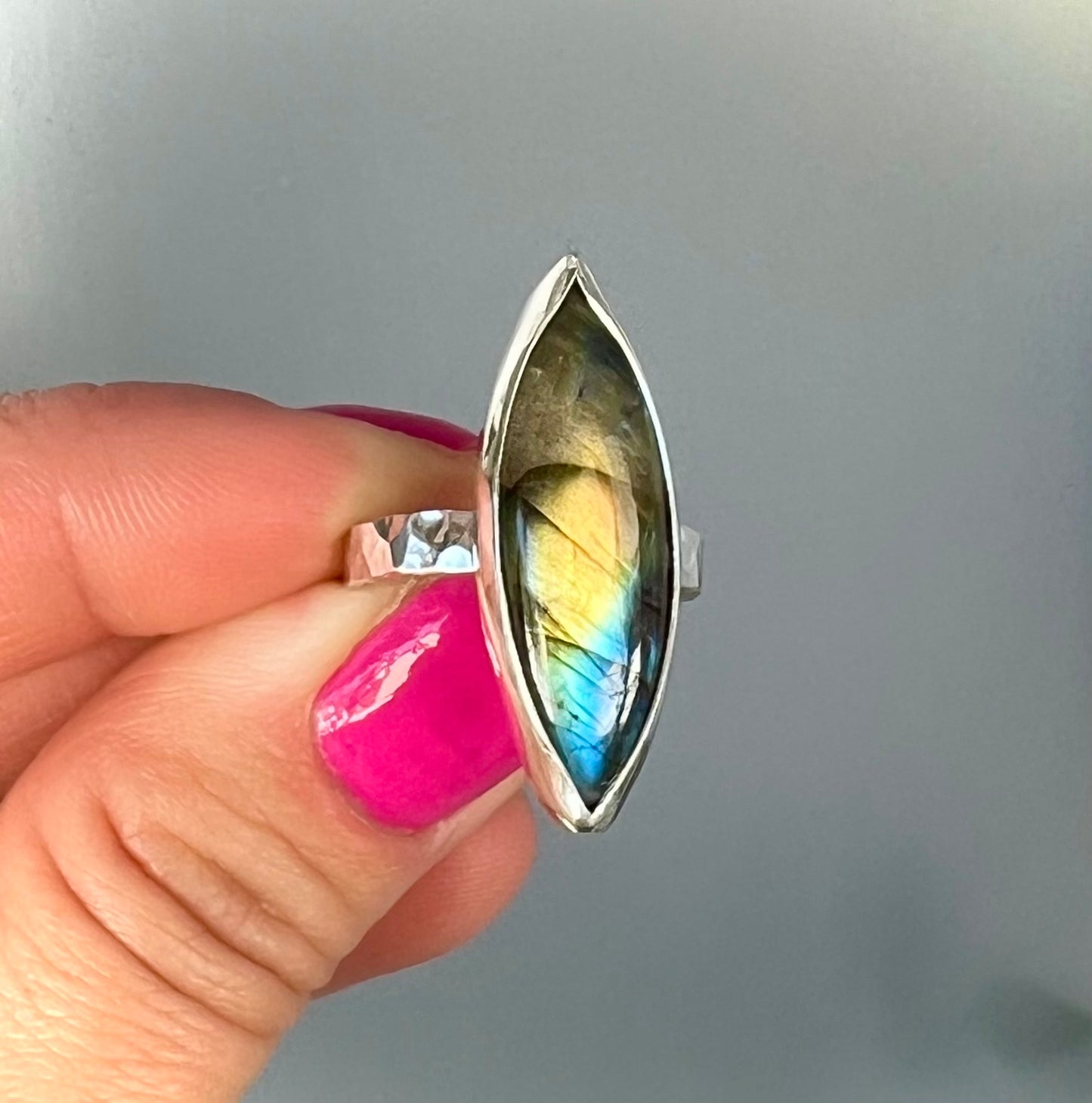 Labradorite Marquise Ring Size 7.5